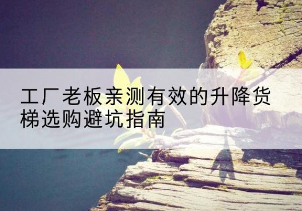 西华升降货梯怎么选-工厂老板亲测有效的升降货梯选购避坑指南